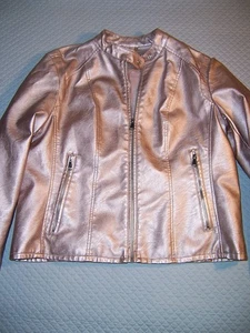 NWT BACCINI Women's Jacket Rose light pink  Metallic coat Size Large  New - Picture 1 of 4