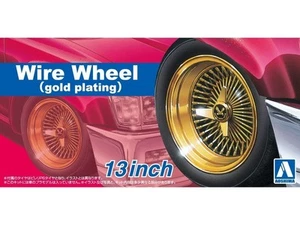 Aoshima - Wheels Wire Wheel (Gold Plating) 13" 1/24 06627 - Picture 1 of 3
