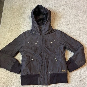 Abrigo chaqueta de invierno forrado de piel sintética marrón Aritzia vintage Y2k TNA para mujer grande L - Imagen 1 de 15