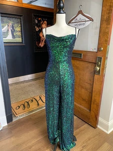Lulus Dancing to the Music Sequin Wide-Leg Jumpsuit (S) - Picture 1 of 5
