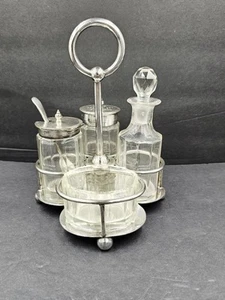 Antique Walker & Hall Condiment Set Cruet ~early 1900s Marked Sheffield England - Picture 1 of 17