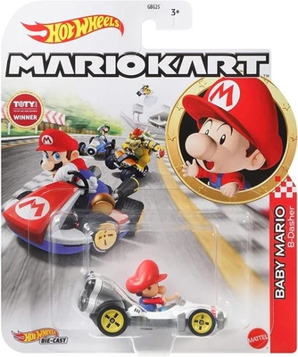 Die Cast Modello KART Super Mario BABY B-DASHER Scala 1:64 5cm Hot Wheels GRN12 - Immagine 1 di 2