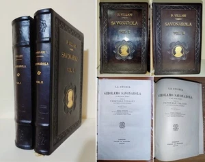 Villari VITA DI GIROLAMO SAVONAROLA. Più importante antica biografia 2 tomi 1926 - Picture 1 of 23