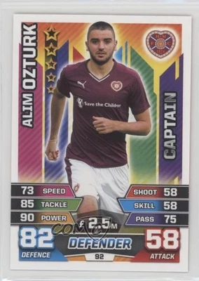 2015-16 Topps Match Attax Scottish Premiership Captain Alim Ozturk #92 - Image 1 of 2