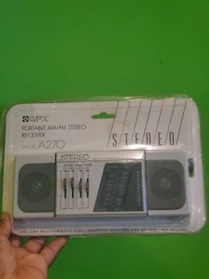 Vintage NIP GPX AM/FM Stereo Receiver Mini Boombox Portable Radio ModelA270Blue - Image 1 of 4