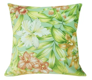 AF213a Colorful Lily on Pale Sage Cotton Canvas Cushion Cover/Pillow Custom Size - Picture 1 of 6
