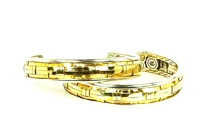 JOHN HARDY Bedeg Sterling Silver 22K Yellow Gold Big Hoop Earrings - Picture 1 of 9