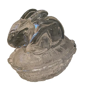 Williams Sonoma Vintage Bunny Rabbit Nest Trinket Candy Dish Lid Cottagecore - Picture 1 of 11