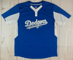 LA Dodgers Jersey Majestic Cool Base Two Button Batting Jersey mens XL #14 Blue - Picture 1 of 6