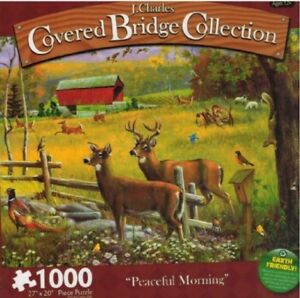Peaceful Morning 1000 Piece Covered Bridge Collection Charles NEW country farm 
