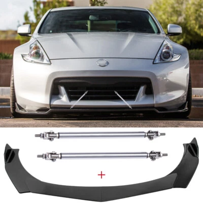 Divisor de labios de parachoques delantero + varillas de puntal para Nissan 370Z Nismo Base Sport cupé Foto 1 de 4