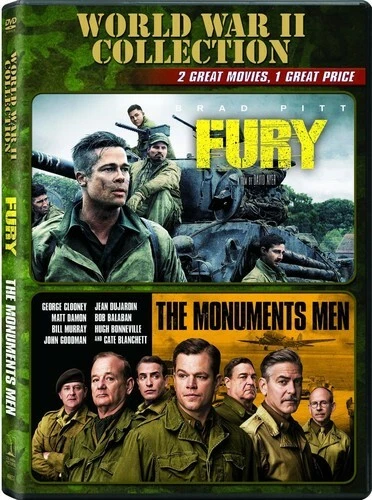 World War II Collection Brad Pitt Matt Damon: Fury and The Monuments Men (DVD) - Imagem 1 de 1