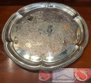 HUGE OLD ENGLISH SHEFFIELD STYLE SILVER on COPPER SERVING TRAY ~ FineThings4sale - Picture 1 of 6