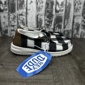 Hey Dude Wendy Toddler size 10 Buffalo Plaid Slip On Lightweight Shoes - Picture 1 of 8