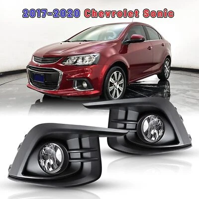 Fog Lights For 2017-2020 Chevy Sonic Clear Bumper Driving Lamp Switch Kit - Imagem 1 de 4