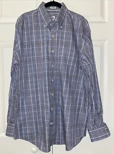 Peter Millar Hemd Herren Gr. Large dunkelblau kariert Button Down Langarm Baumwolle - Bild 1 von 12