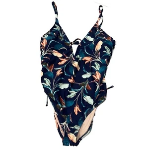 Mynah Badeanzug Damen X-Large Einteiler Badeanzug üppige Blätter V-Ausschnitt 84 $ - Bild 1 von 10
