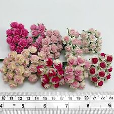1/4"or 1cm MINI Open Rose Mixed PINK Flower Wedding Scrapbook Dioramas (R2-00)