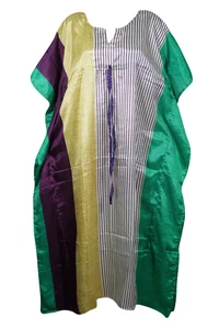 Boho COLORFUL Recycle Silk Maxi Kaftan SUMMER Hi Drawstring Maternity Caftan 2XL