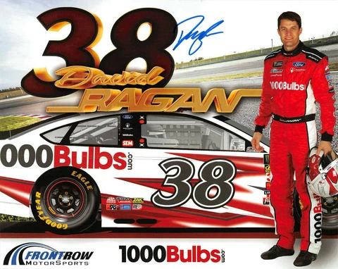 SIGNED!!!  2018 DAVID RAGAN #38 1000 BULBS MONSTER ENERGY CUP NASCAR POSTCARD Cover