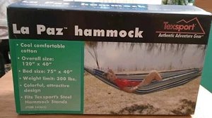 La Paz  Hammock Texsport Authentic Adventure Gear NEW  100" BY 40"  300LB LIMIT  - Picture 1 of 6