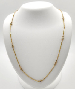 Diamonds By The Yard Necklace 10kt Yellow Gold .20ctw Lab Grown Adjustable 18"