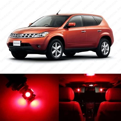 Paquete de 15 luces interiores LED rojas para Nissan Murano 2003-2007 + herramienta de palanca Foto 1 de 4
