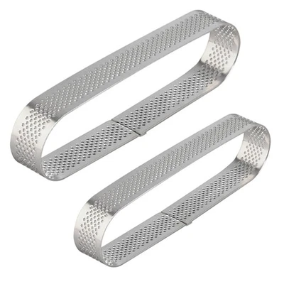  Muffa ovale da 2 pezzi Pratica mousse da dessert in acciaio inossidabile Torta - Immagine 1 di 4