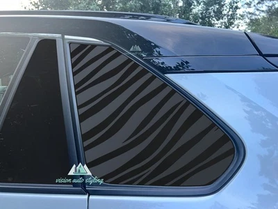 Se adapta a Toyota Rav4 2019-2025 cuarto trasero ventana impresión cebra calcomanía pegatina negra Foto 1 de 4