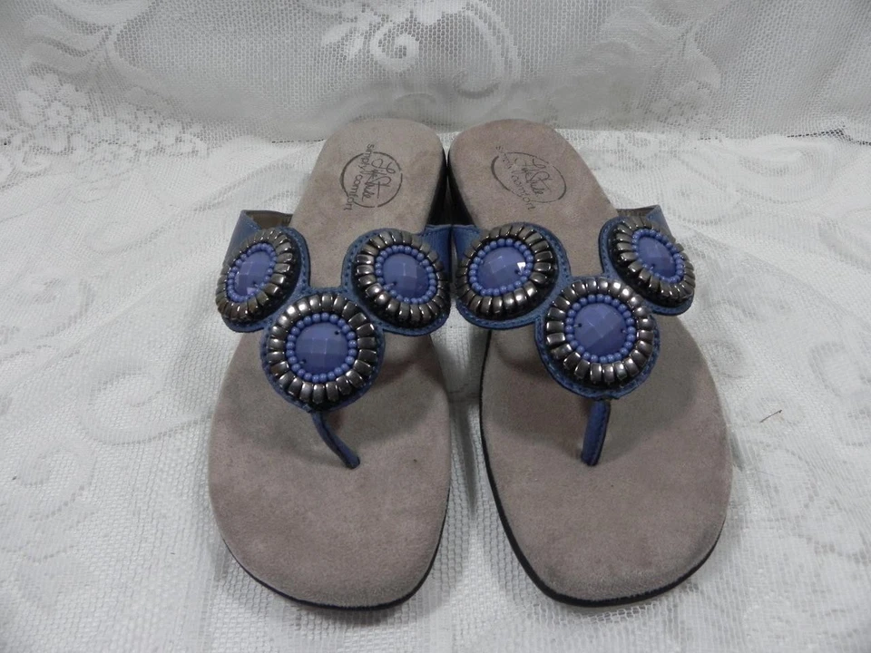 Сандалии-шлепанцы Life Stride Simply Comfort синие - очень хорошее состояние размер 6 М - Изображение 1 из 1