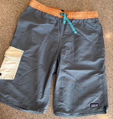 PATAGONIA "Baggies" Juvenil 9" Malla Forrada Bolsillo Carga Cordón Tabla Pantalones Cortos XL Foto 1 de 4