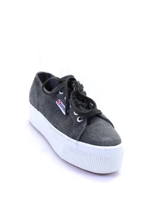 Superga Womens Suede Round Top Lace Up Low Top Platform Sneakers Gray Size 5 - Picture 1 of 5