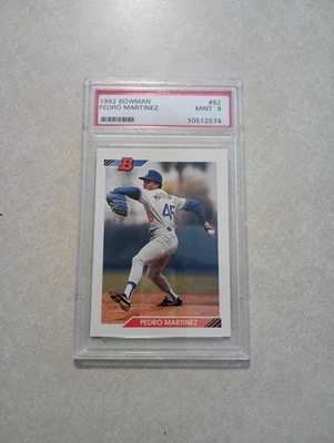 1992 年 Bowman #82 佩德罗·马丁内斯 PSA 9 完好 — 第 1/2 张图片