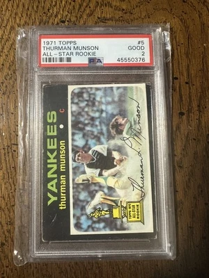 Topps #5 Thurman Munson All Star Rookie Cup 1971 PSA 2 bueno Foto 1 de 2