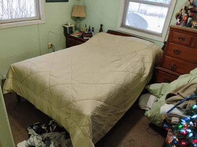 Ralph Lauren Home Ledger Bronceado KING Edredón Satén Rayas Caja Deflectora  Foto 1 de 4