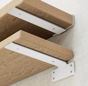 Wekis 6PCS Floating Shelf Brackets 6” Heavy Duty Hidden Wall Mount White New. - Picture 1 of 5