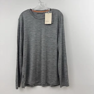 NEW Icebreaker Mens L Merino Wool Long Sleeve Base Layer Sphere II Gray Shirt - Picture 1 of 6