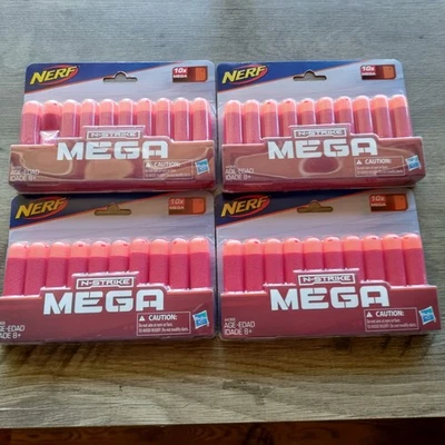Nerf Hasbro N Strike Mega 10 x Refills 4 Packs Total 40 Refills New - Image 1 of 4