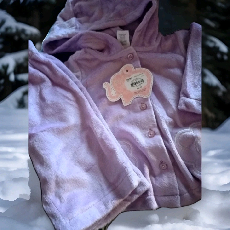 Nuevo con etiquetas Niñas 3 Mos Terciopelo Aplastado Con Capucha Púrpura Conjunto Vacaciones  Foto 1 de 3