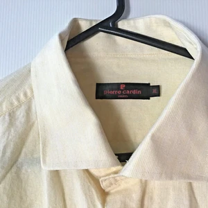 Pierre Cardin Paris Mens Shirt Size XL Lemon Long Sleeve Button-Up Collared - Picture 1 of 12