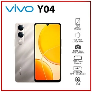 (New) VIVO Y04 4GB+128GB GOLD Dual SIM Octa Core Unlocked Android Mobile Phone - Picture 1 of 5