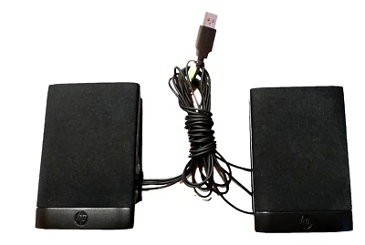 HP H-204B USB Powered Thin Flat Laptop Computer Speakers 636917-001 BLACK - Image 1 of 2