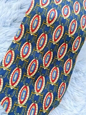 Corbata Hardy Amies London TODA SEDA Hombres Diseñador de Lujo Rojo Dorado Azul 3.5" Cuello Ancho Foto 1 de 4