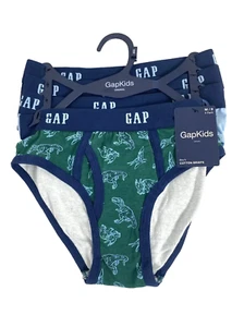 GAP Kids Boy Briefs Underwear Size M 8 Cotton 4 Pack Dinosaurs Blue Green - Picture 1 of 6