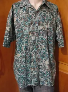 Kahala fish ocean Caribbean Reverse Print Shirt Button Up Handcrafted Hawaii L - Picture 1 of 8