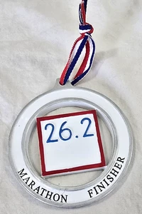 Marathon Finisher 26.2 Miles Christmas Tree Ornament Decor Gift Tag 3" - Picture 1 of 5