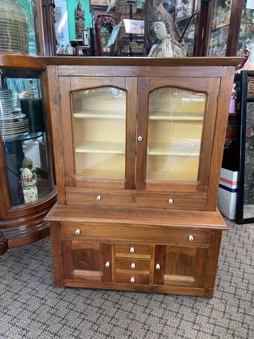 Victorian Child's China Cabinet Walnut Circa 1880 Cover