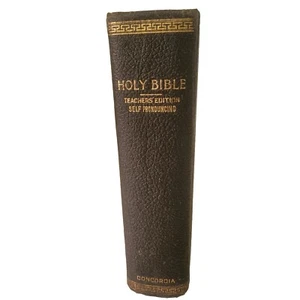 Vintage 1940 HEILIGE BIBEL - KJV Lehrerausgabe. BONDED LEATHER No Markings - Bild 1 von 18