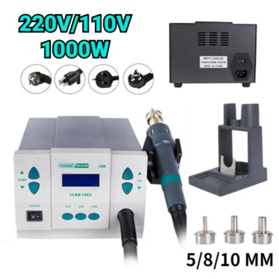 861DW 1000W Digital Display Hot Air Rework Station Soldering Heating Gun Tool - Image 1 of 4