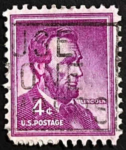 Abraham Lincoln Dark Purple 4 Cent Vintage Postage Stamp Collectible - Picture 1 of 3